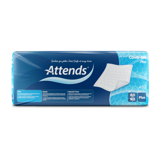 Inkontinensskydd Attends CoverDri Plus 60x90cm 50st/fp